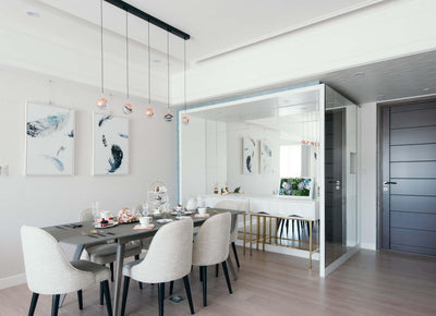 Zaneth Pendant Lamp Steel Glass Multi Drop Minimalist Staircase