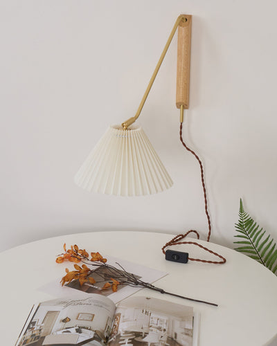 Feyora Pleated Fabric Wall Lamp - Neutral Decor