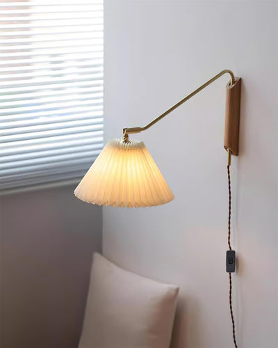 Feyora Pleated Fabric Wall Lamp - Neutral Decor