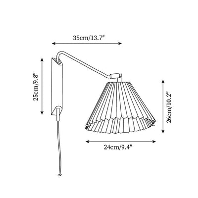 Feyora Pleated Fabric Wall Lamp - Neutral Decor