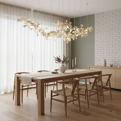 Double-Layer Ginkgo Ceramic Chandelier