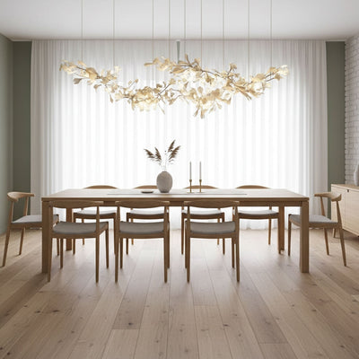 Double-Layer Ginkgo Ceramic Chandelier