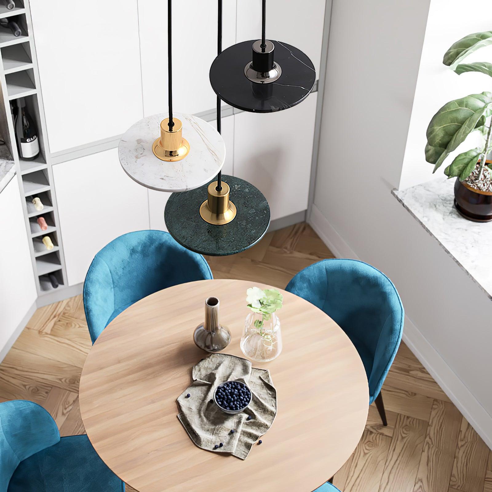 Bram Pendant Lamp Marble Double Circle Modern