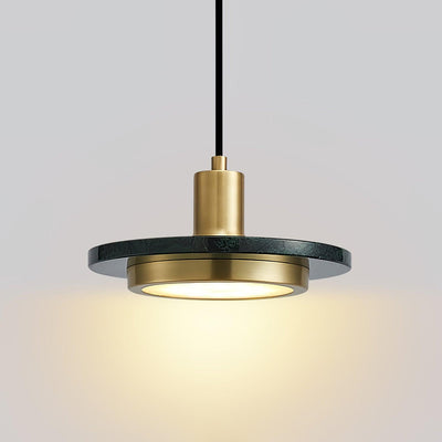 Bram Pendant Lamp Marble Double Circle Modern