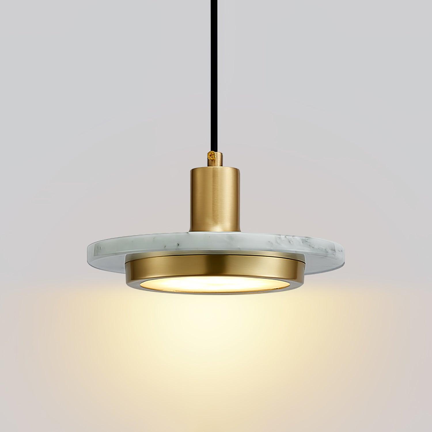 Bram Pendant Lamp Marble Double Circle Modern