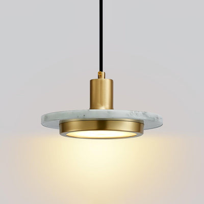 Bram Pendant Lamp Marble Double Circle Modern