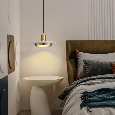 Bram Pendant Lamp Marble Double Circle Modern