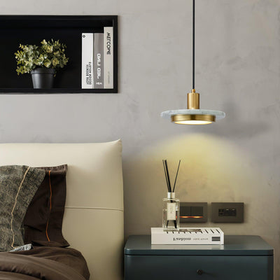 Bram Pendant Lamp Marble Double Circle Modern