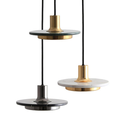 Bram Pendant Lamp Marble Double Circle Modern