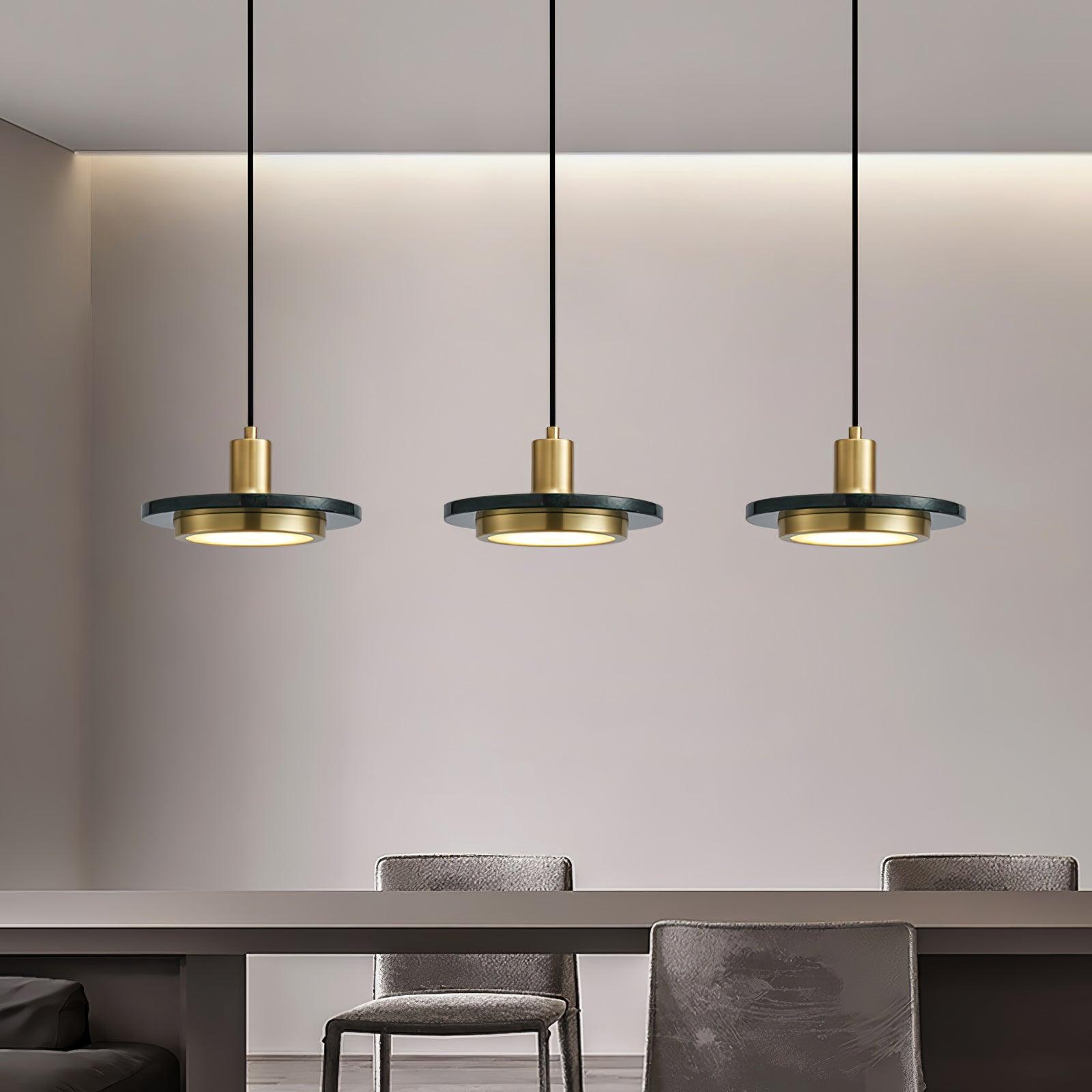 Bram Pendant Lamp Marble Double Circle Modern