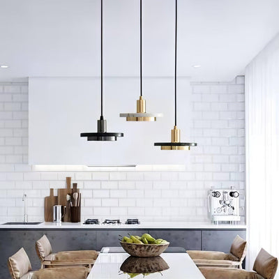 Bram Pendant Lamp Marble Double Circle Modern