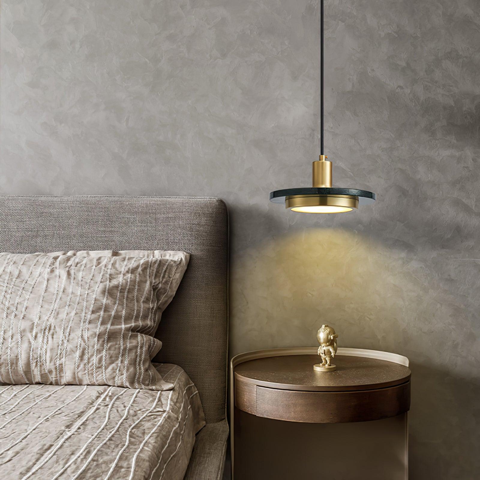 Bram Pendant Lamp Marble Double Circle Modern