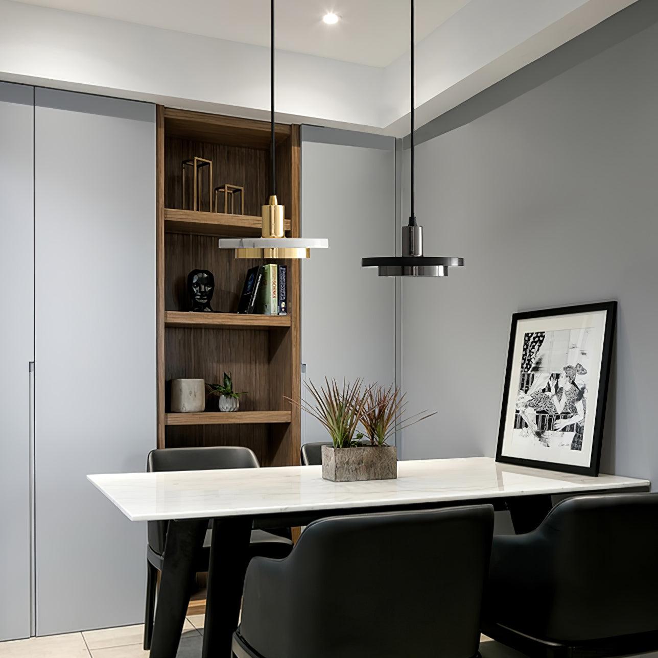 Bram Pendant Lamp Marble Double Circle Modern