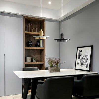 Bram Pendant Lamp Marble Double Circle Modern