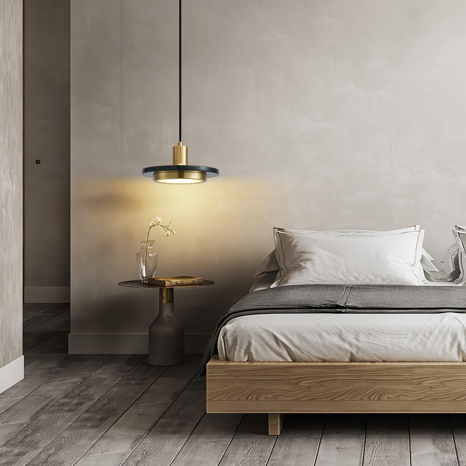 Bram Pendant Lamp Marble Double Circle Modern
