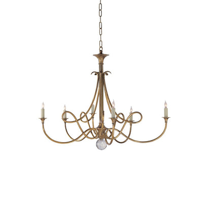 Efra Chandelier Brass Double Twist Candelabra Crystal