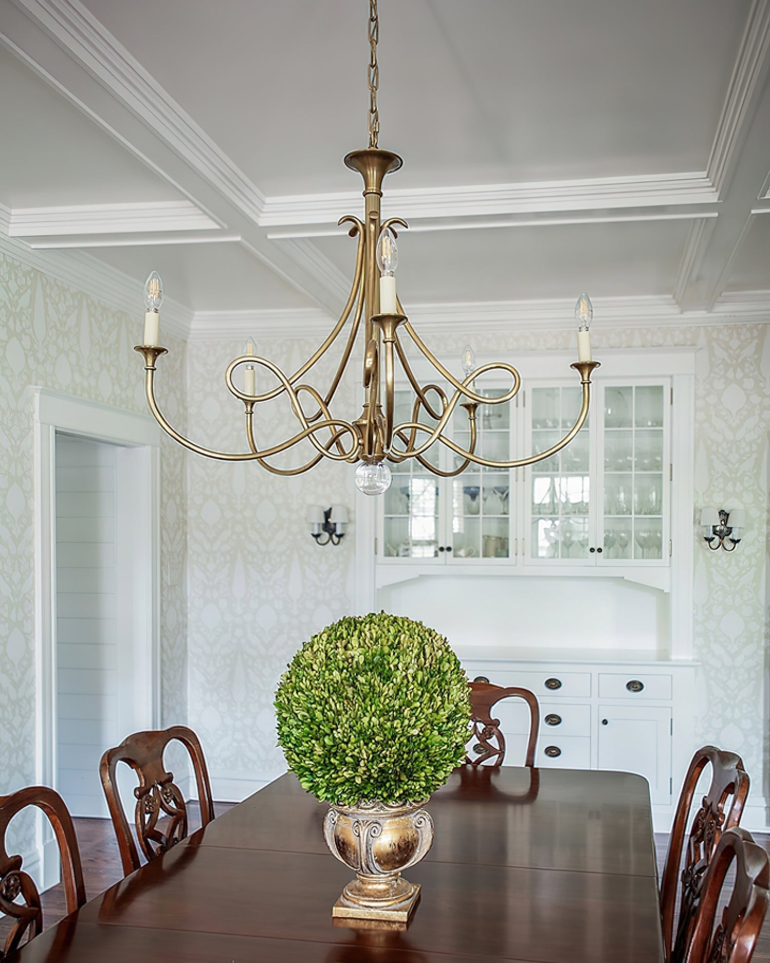 Efra Chandelier Brass Double Twist Candelabra Crystal