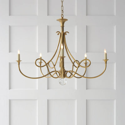 Efra Chandelier Brass Double Twist Candelabra Crystal