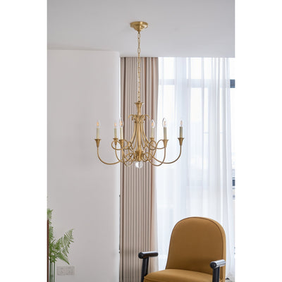 Efra Chandelier Brass Double Twist Candelabra Crystal