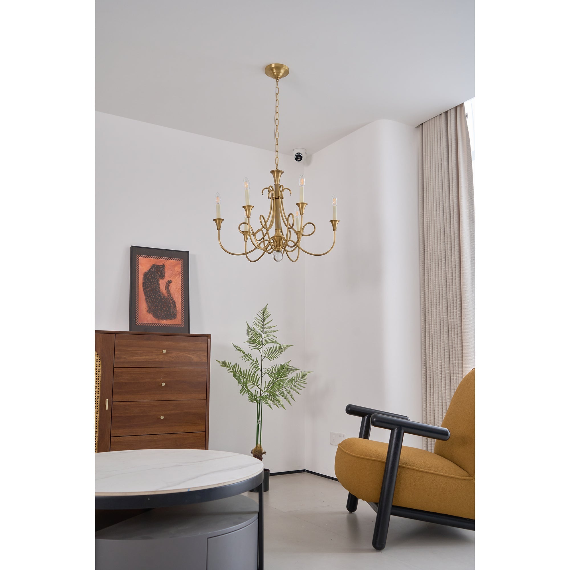 Efra Chandelier Brass Double Twist Candelabra Crystal