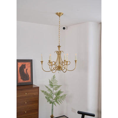 Efra Chandelier Brass Double Twist Candelabra Crystal