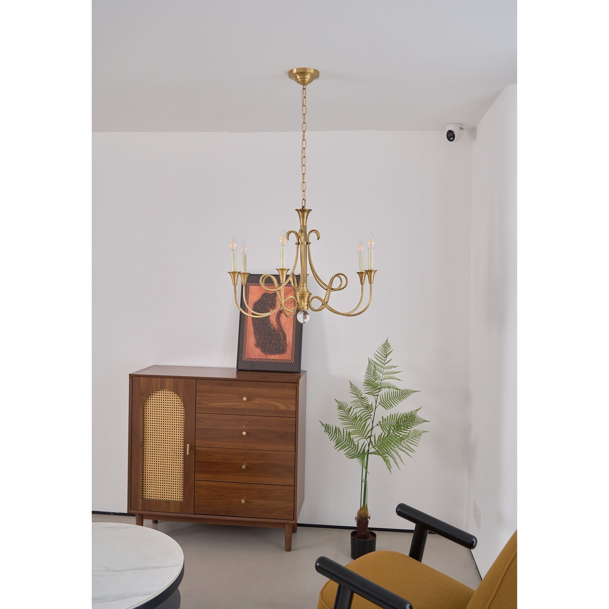 Efra Chandelier Brass Double Twist Candelabra Crystal