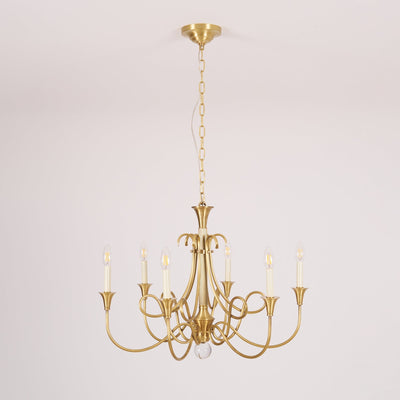 Efra Chandelier Brass Double Twist Candelabra Crystal