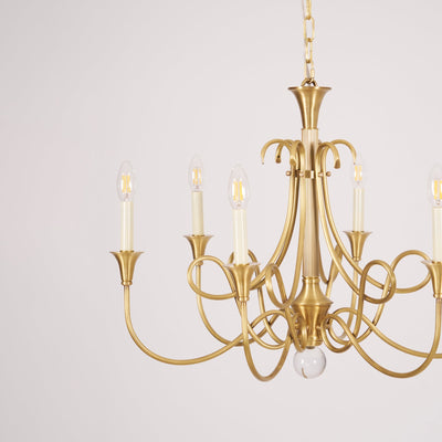 Efra Chandelier Brass Double Twist Candelabra Crystal