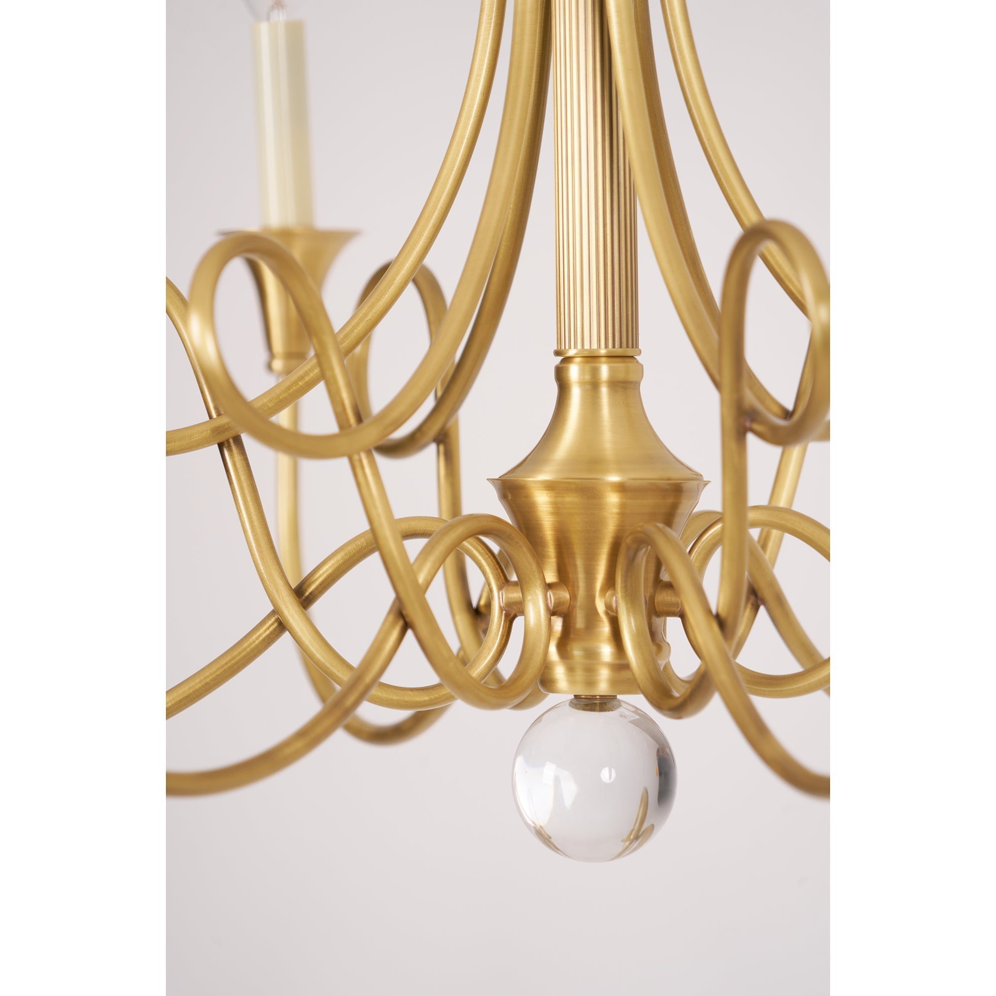 Efra Chandelier Brass Double Twist Candelabra Crystal