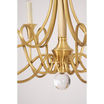 Efra Chandelier Brass Double Twist Candelabra Crystal
