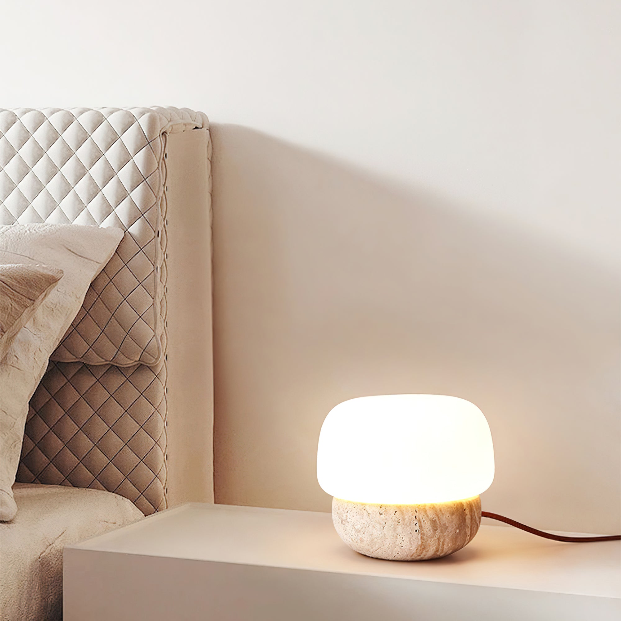 Eldoreth Dome Base Travertine Table Lamp