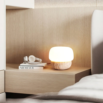 Eldoreth Dome Base Travertine Table Lamp