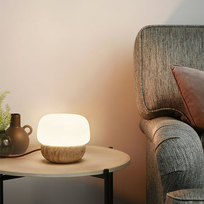 Eldoreth Dome Base Travertine Table Lamp