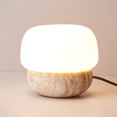 Eldoreth Dome Base Travertine Table Lamp