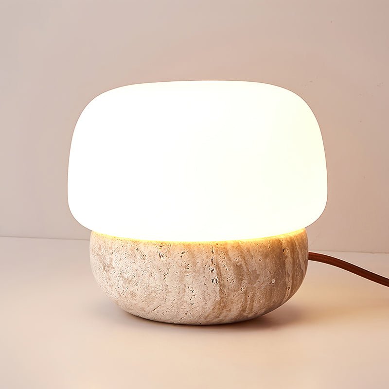 Eldoreth Dome Base Travertine Table Lamp