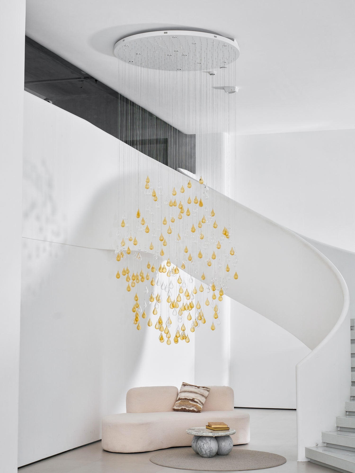 Droplets Cascading Chandelier