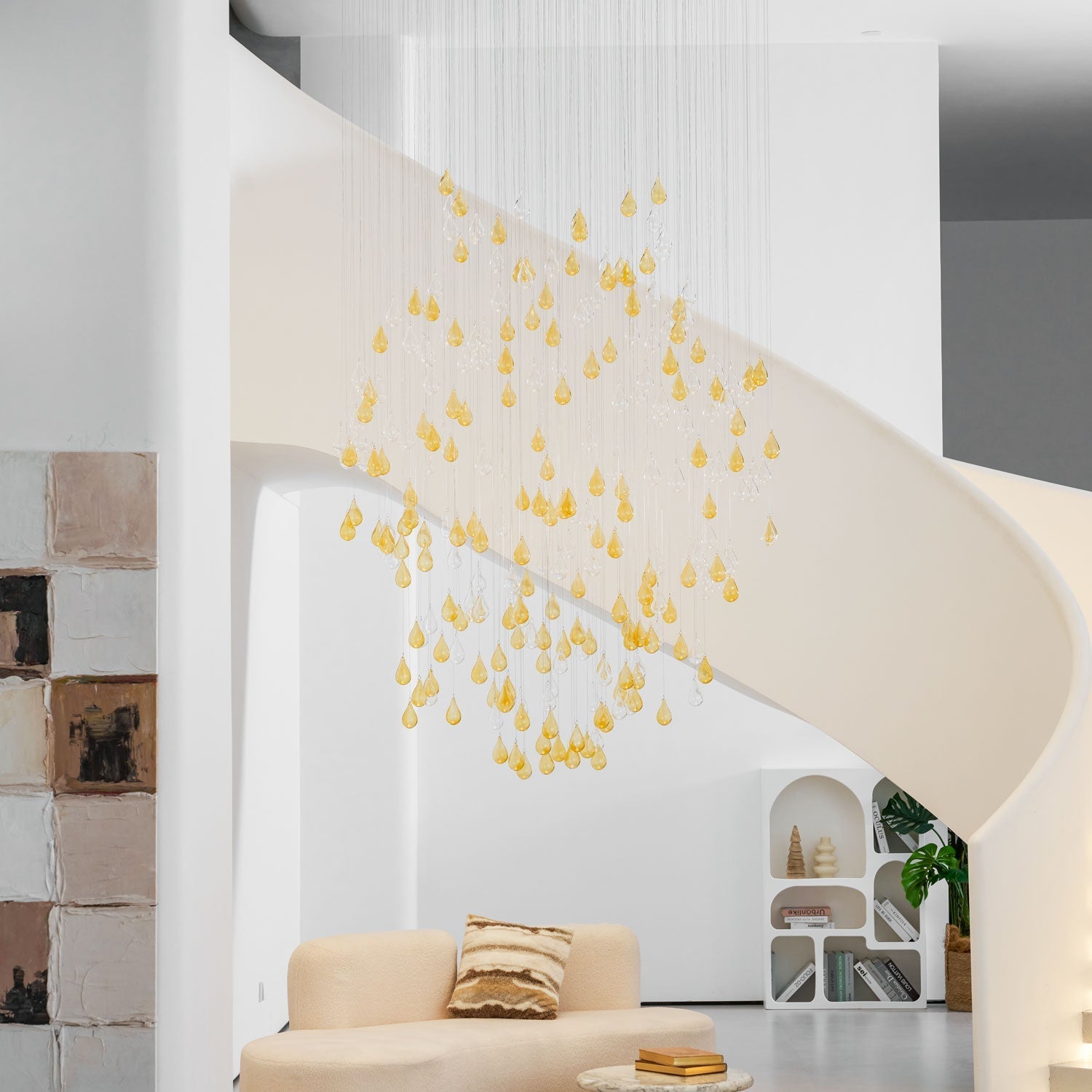 Droplets Cascading Chandelier