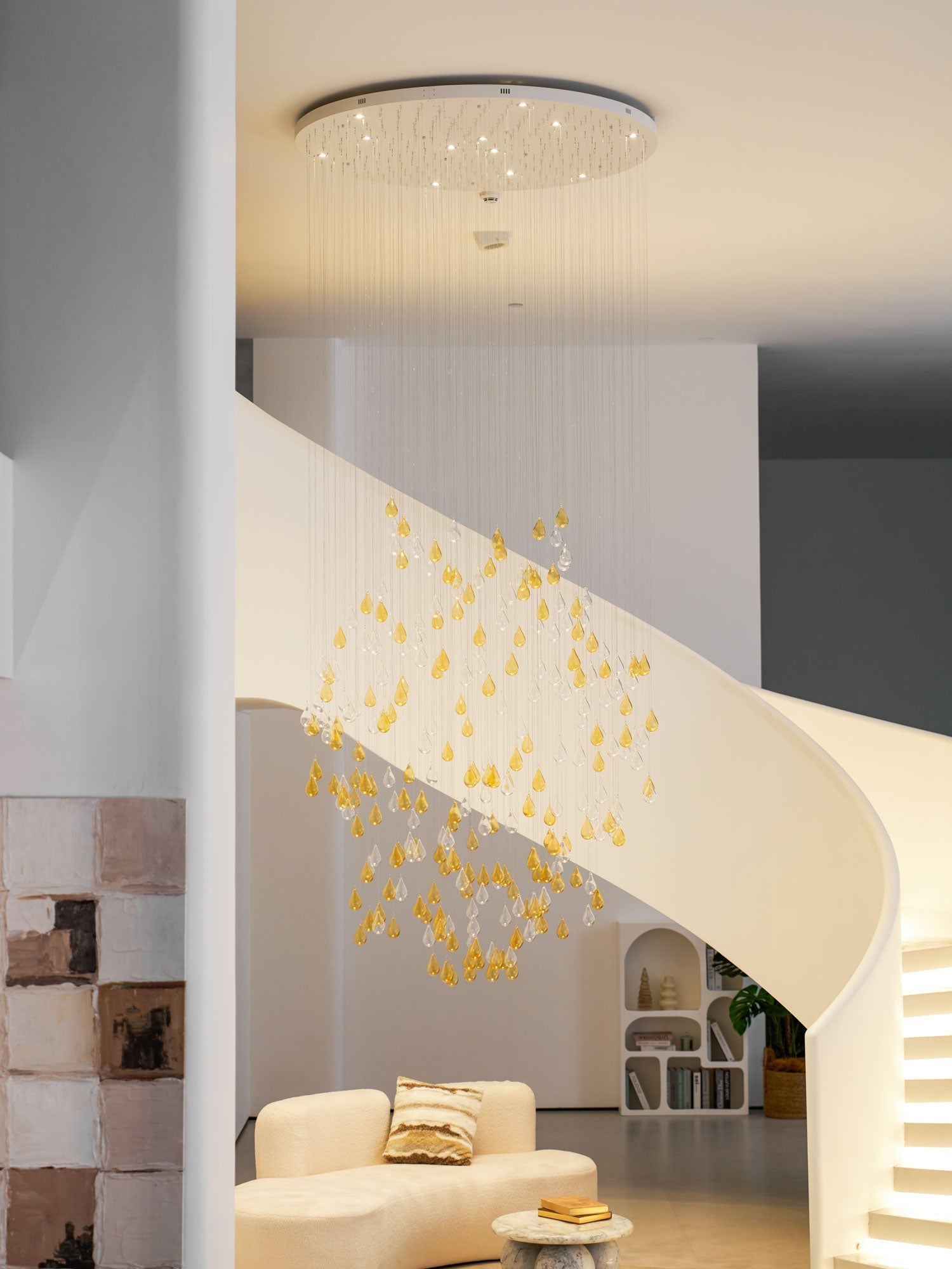 Droplets Cascading Chandelier