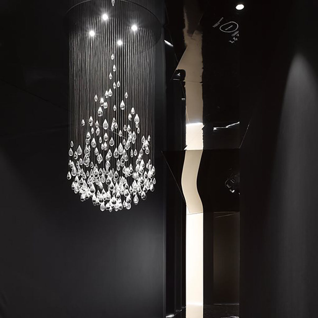 Droplets Cascading Chandelier