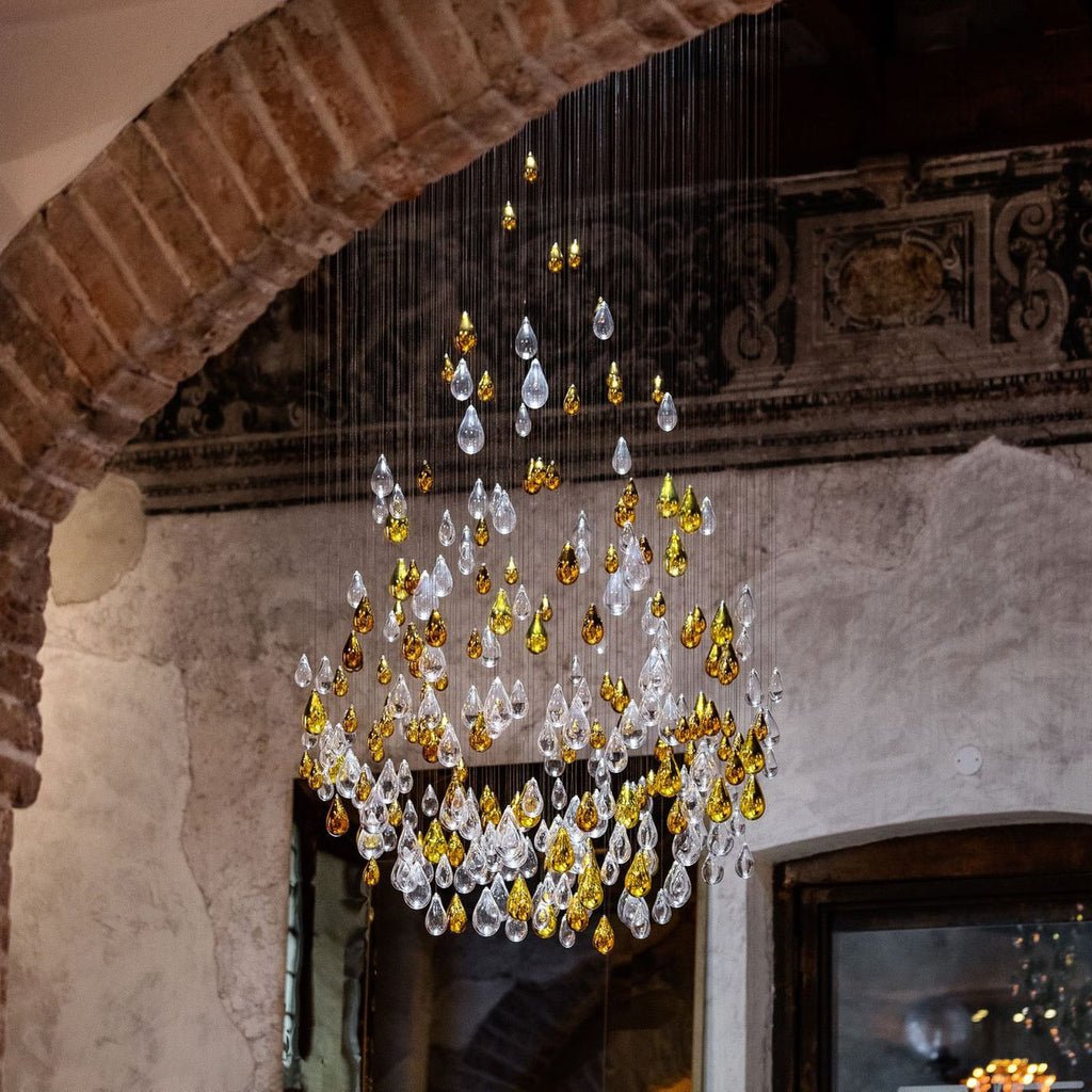 Droplets Cascading Chandelier