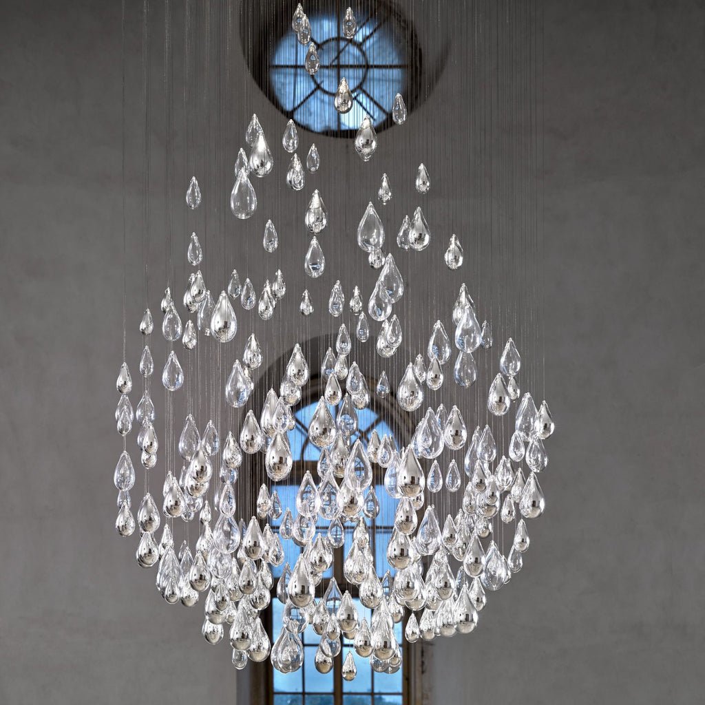 Droplets Cascading Chandelier