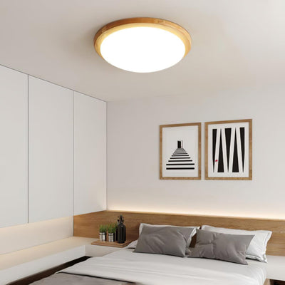 Myshae Modern Minimalist Drum Wood Ceiling Lamp