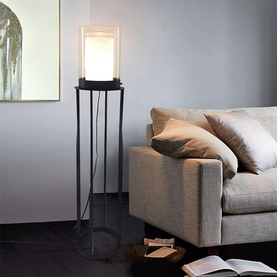 Lioraielle Dual Cylinder Glass Floor Lamp