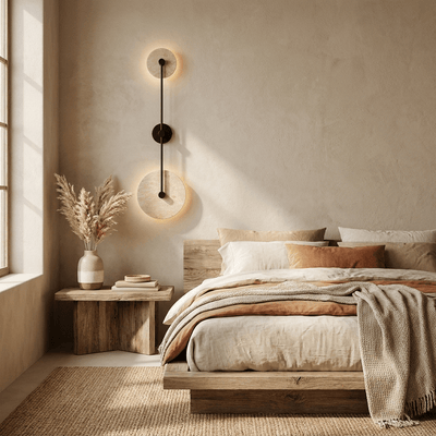 Noraline Disc Travertine Wall Sconce