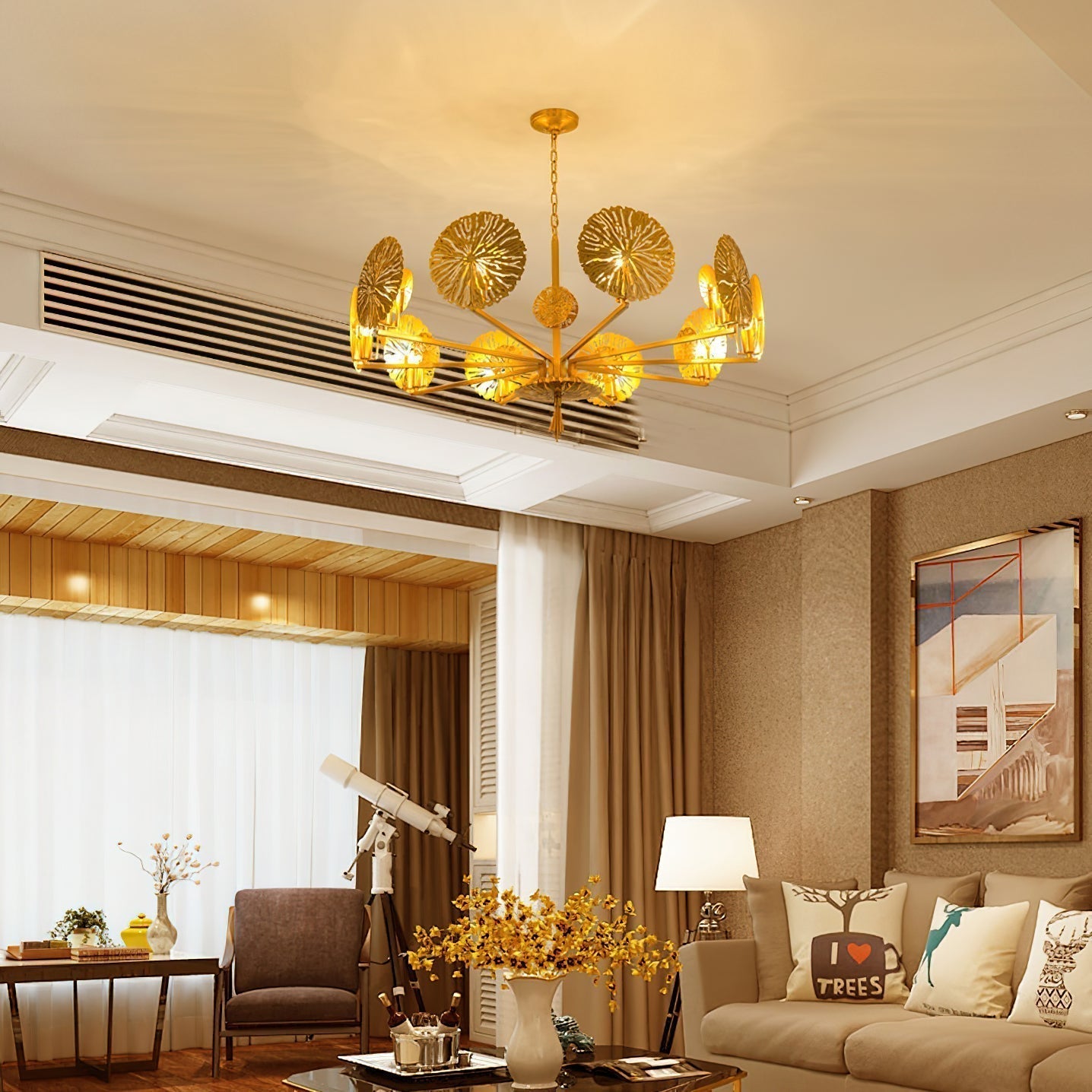 Dandelion Brass Chandelier