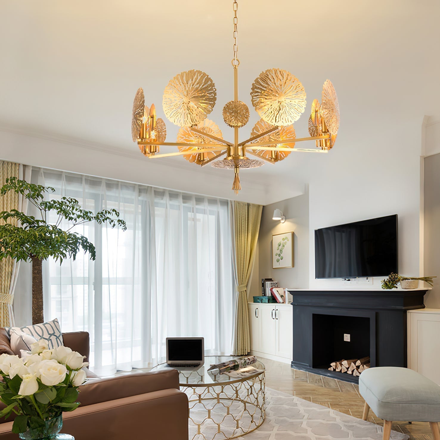 Dandelion Brass Chandelier