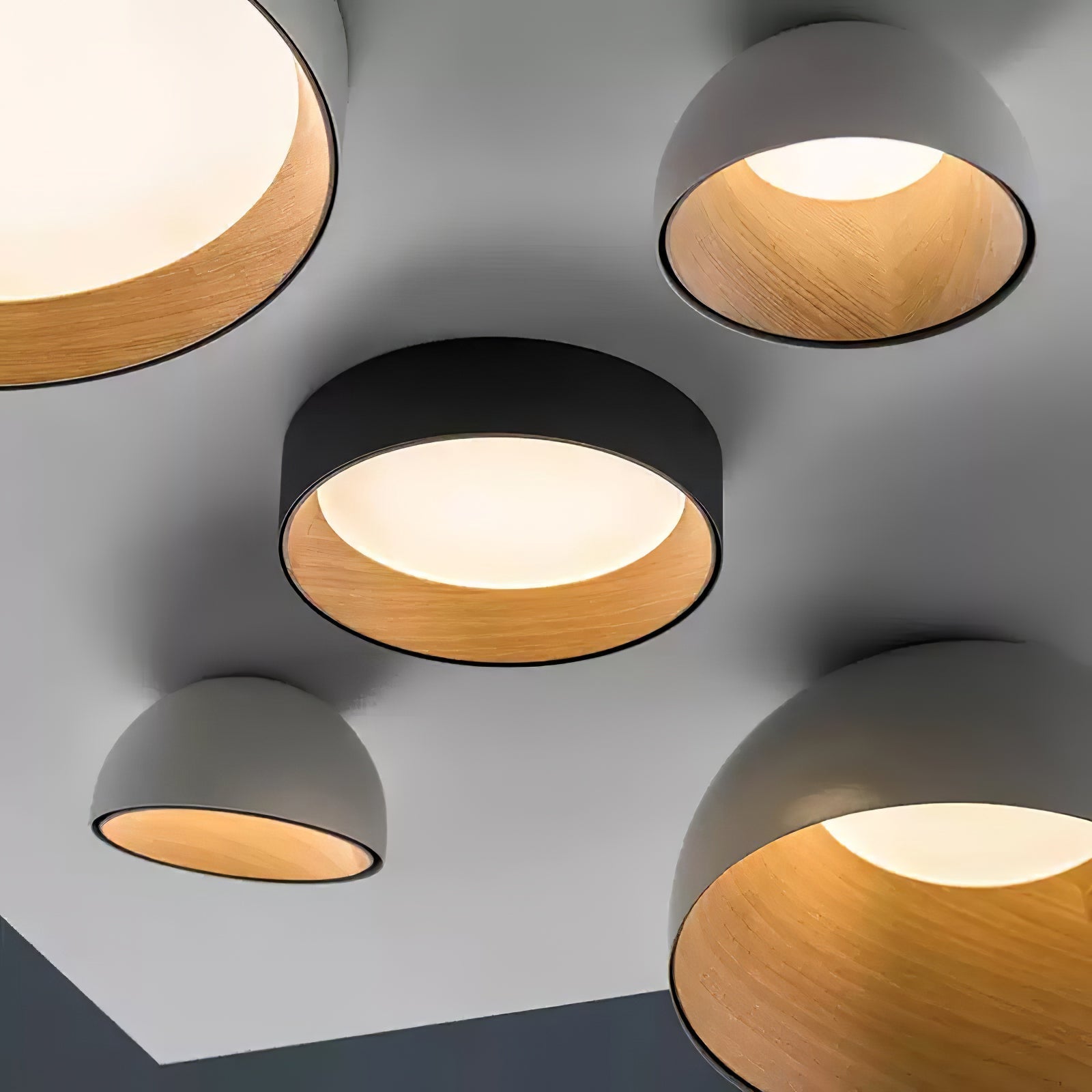 Coda Ceiling Lamp Dome Wood Minimalist