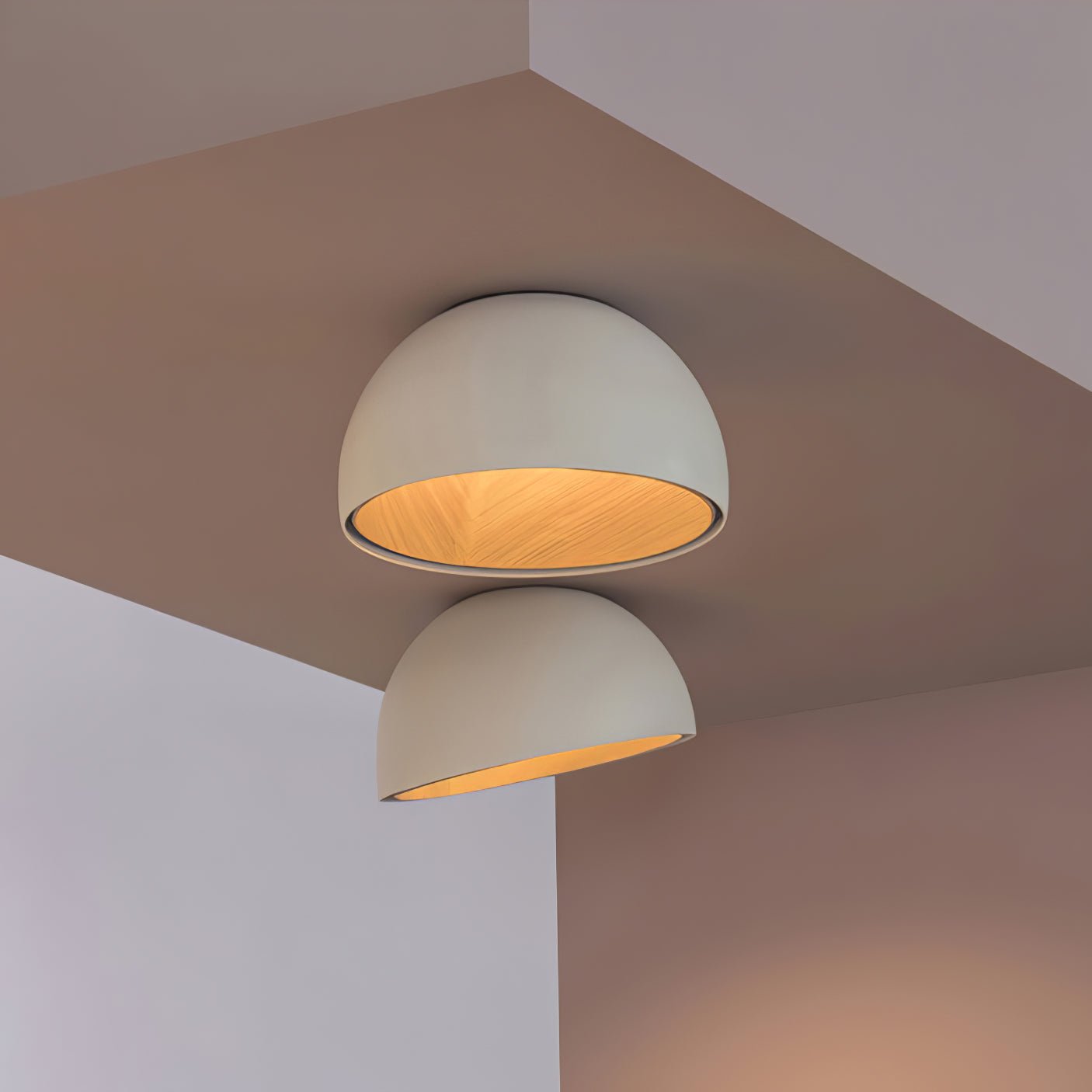 Coda Ceiling Lamp Dome Wood Minimalist