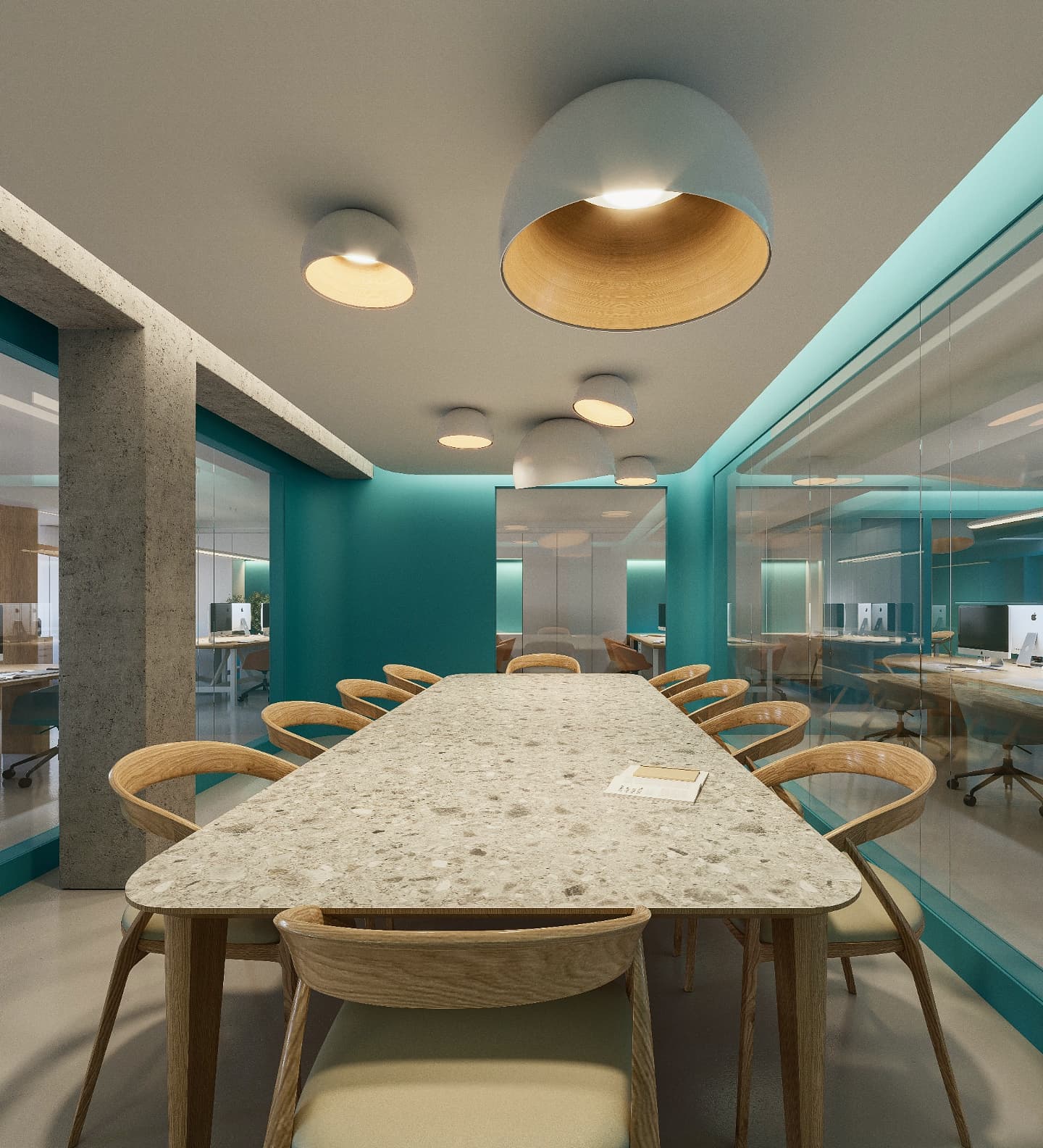 Coda Ceiling Lamp Dome Wood Minimalist