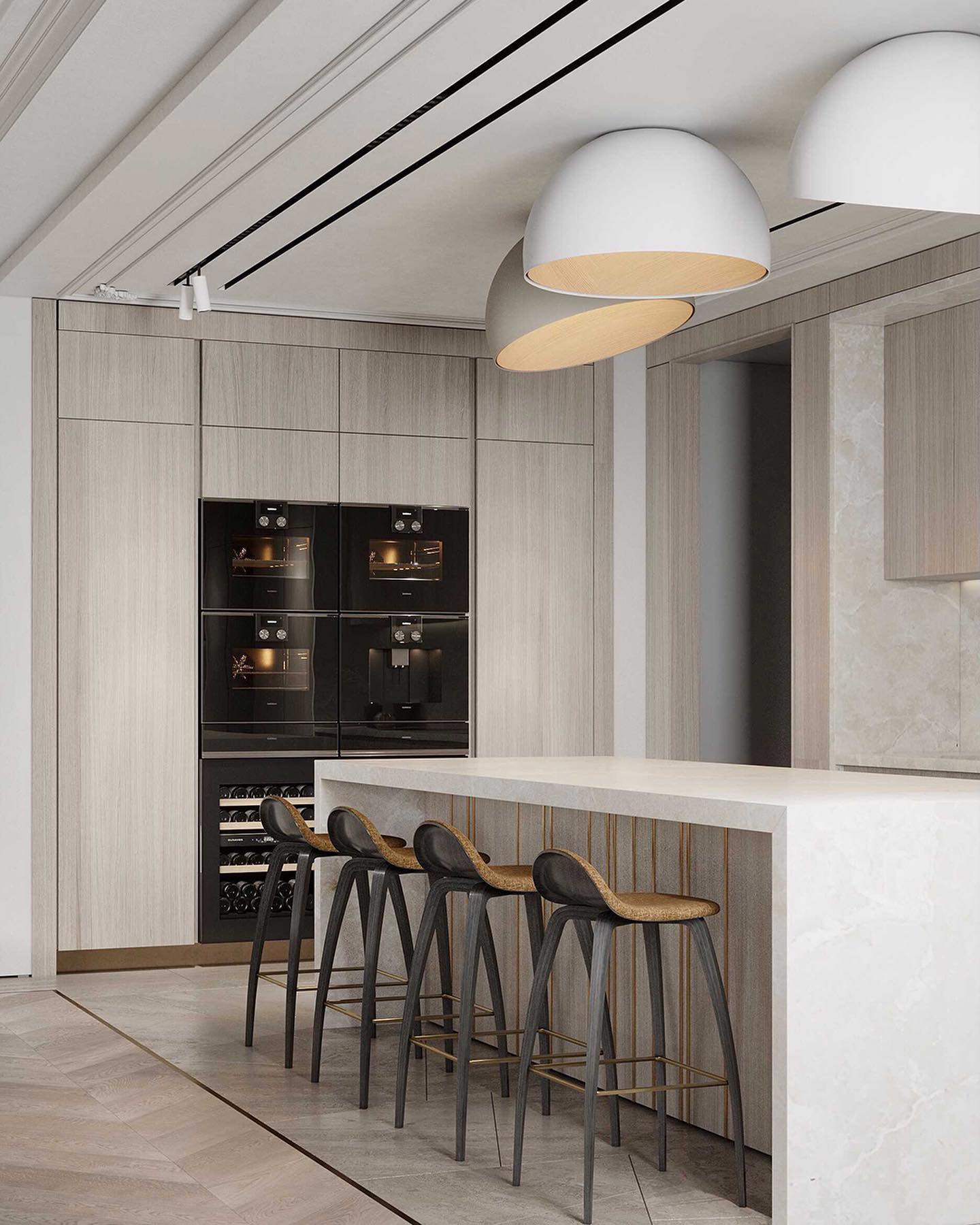 Coda Ceiling Lamp Dome Wood Minimalist
